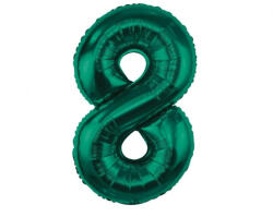 Zöld B&C Bottle Green 8-as szám fólia lufi 85 cm (MLG190298)