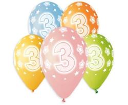 Godan Happy Birthday 3 Star léggömb, lufi 5 db-os 13 inch (33 cm) (MLG321944)