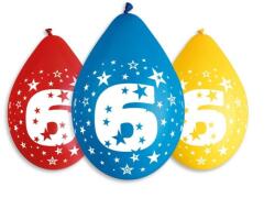 Godan Happy Birthday 6 Star függő léggömb, lufi 5 db-os 12 inch (30 cm) (MLG318548)