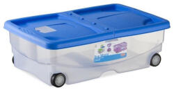 STEFANPLAST MARIO BOX - Műanyag tárolódoboz fedéllel és kerekekkel - KÉK - 60 x 40 x 18 cm