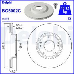 DELPHI féktárcsa DELPHI BG5002C (BG5002C)