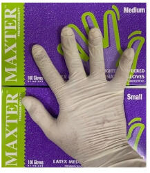 Maxter Gumikesztyű latex púderes M 100 db/doboz Maxter bézs (1000M) - iroszer24