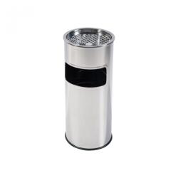 Casa Plastor Cos gunoi cu scrumiera, inox, diametru 25, 5 cm, inaltime 60, 5 cm (38772) Cos de gunoi