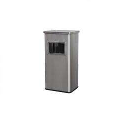 Casa Plastor Cos gunoi cu scrumiera, 24x30x61 cm, inox (38776) Cos de gunoi