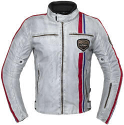 Textil motoros kabát W-TEC 91 Cordura fehér piros és kék csíkkal 6XL (22757-6XL)