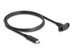 Delock 87824 SuperSpeed USB 10 Gbps (USB 3.2 Gen 2) USB Type-C kábel apa-anya 1 m panel-csatlakozójú fekete (87824)