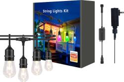 LEDISSIMO LED Fényfüzér Kültéri 15 m 15 db E26 Izzó RGBW + Ic (Digitális) Ip65 Wifi Tuya Ledissimo Ambient Light