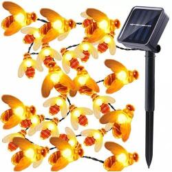 LEDvonal LED Fényfüzér Kültéri Napelemes Méhecske 20 db 2 m Meleg Fehér Ip44