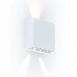 LUTEC LED Lámpatest Oldalfali 2 Irányú 10 W Állítható Sugárzási Szöggel Meleg Fehér Fehér Kültéri Ip54 Lutec Gemini Beams