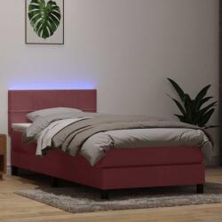 vidaXL Box Spring ágy matraccal rózsaszín 100x220 cm bársony (3316922)