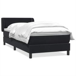 vidaXL fekete bársony rugós ágy matraccal 90x210 cm (3317345)