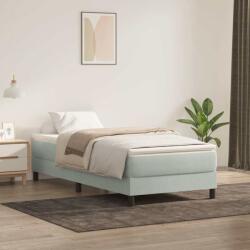vidaXL világosszürke bársony rugós ágy matraccal 80x220 cm (3315945)