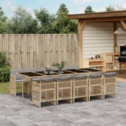 vidaXL 11 részes szürke polyrattan kerti ülőgarnitúra párnákkal (3210932)