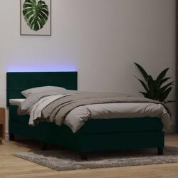 vidaXL sötétzöld bársony rugós ágy matraccal 80x220 cm (3316908)