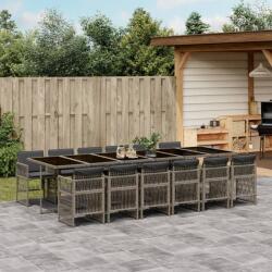 vidaXL 13 részes szürke polyrattan kerti ülőgarnitúra párnákkal (3210944) - vidaxl
