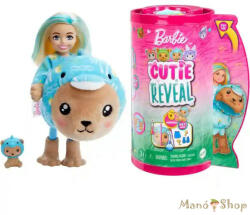 Mattel Chelsea meglepetés baba - Állatos jelmezek - Maci-Delfin - Kék (HRK30)