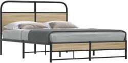 vidaXL ágykeret matrac nélkül 140x190 cm füstölt tölgy fűrészelt fa (4100374)