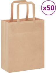 vidaXL Хартиени торбички 50 бр с дръжки кафяви 18x8x22 см (4101796)