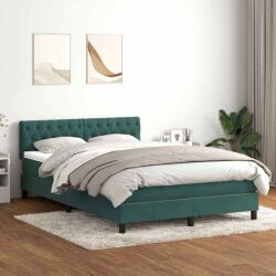vidaXL Sötétzöld bársony rugós ágy matraccal 140x210 cm (3316500)