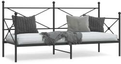 vidaXL kanapéágy matrac nélkül fekete 90x200 cm acél (4104668) - vidaxl