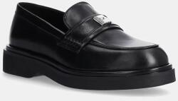 Calvin Klein bőr mokaszin LOAFER W/HW LTH fekete, női, platformos, HW0HW02182 - fekete Női 37