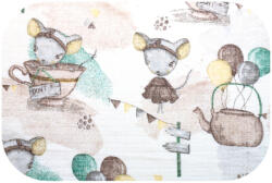 Színes mintás textil pelenka 70X80cm-Egér a csészében