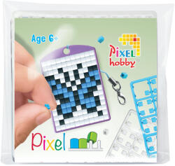 Pixelhobby Pixel kulcstartókészítő szett 1 kulcstartó alaplappal, 3 színnel, kék pillangó (PXL-23122)
