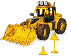 Rokr Puzzle 3D Buldozer, 211 piese, lemn, Rokr