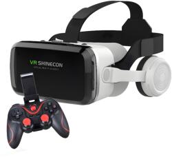 BIXXBi VR/3D szemüveg IOS Android mobiltelefonhoz, játékokhoz, videókhoz, 4, 5-6, 7 hüvelykes telefonhoz, Bluetooth fejhallgató és vezérlő beépített akkumulátorral, állítható akril lencsék (CBNC95)