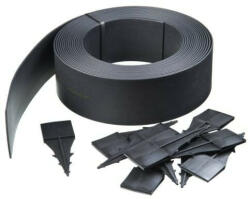  Gyepszegély szett fekete 12cmx15m vastagság 4mm + 15db leszúró tüske - pepita - 39 358 Ft