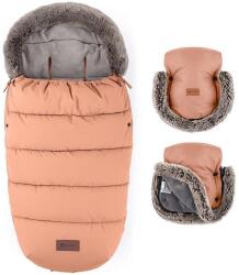 Petite&Mars - Set sac de iarnă 4în1 COMFY + mânuși cărucior Pastel Peach (AG0617)