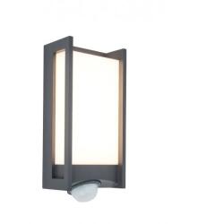 LUTEC LED Lámpatest Oldalfali 13 W Meleg Fehér Fekete Kültéri Mozgásérzékelős Ip54 Lutec Qubo