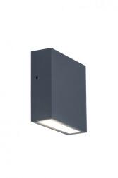 LUTEC LED Lámpatest Oldalfali 1 Irányú 9 W Természetes Fehér Sötét Szürke Kültéri Ip54 Lutec Gemini Xf