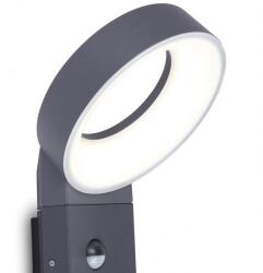 LUTEC LED Lámpatest Oldalfali 14 W Meleg Fehér Fekete Kültéri Mozgásérzékelős Ip54 Lutec Meridian