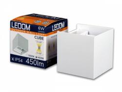 LEDOM LED Lámpatest Oldalfali Szögletes 2 Irányú 6 W Természetes Fehér Állítható Sugárzási Szög Kültéri Fehér Ip54 LEDom