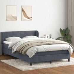 vidaXL sötétszürke bársony rugós ágy matraccal 140x210 cm (3317608)