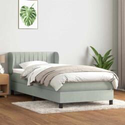 vidaXL világosszürke bársony rugós ágy matraccal 80x220 cm (3317715)