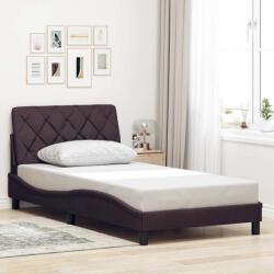 vidaXL sötétbarna szövet ágykeret matrac nélkül 100x200 cm (3310583)