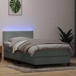 vidaXL világosszürke bársony rugós ágy matraccal 90x210 cm (3316767)