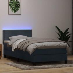 vidaXL sötétszürke bársony rugós ágy matraccal 80x220 cm (3316810)