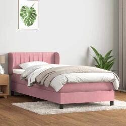 vidaXL Box Spring ágy matraccal rózsaszín 100x220 cm bársony (3317732) - vidaxl