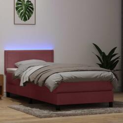 vidaXL rózsaszín bársony rugós ágy matraccal 100x210 cm (3316778)