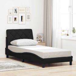 vidaXL ágykeret matrac nélkül fekete 90x200 cm szövet (3310575)