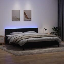 vidaXL fekete bársony rugós ágy matraccal 200x210 cm (3317285)