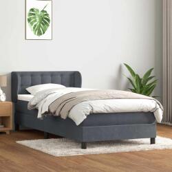 vidaXL sötétszürke bársony rugós ágy matraccal 80x220 cm (3317884)