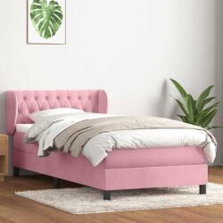 vidaXL Box Spring ágy matraccal rózsaszín 100x220 cm bársony (3317816)