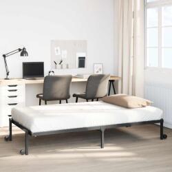 vidaXL fekete acél ágykeret matrac nélkül összecsukható 100x190 cm (4103961) - vidaxl