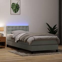 vidaXL világosszürke bársony rugós ágy matraccal 90x220 cm (3317295)