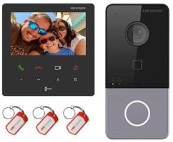 Hikvision KIT videointerfon Smart pentru o familie, TCP/IP RJ45, Card, Tag, Carcasa, Monitor 4.3 inch negru Wi-Fi, - HIKVISION DS-KIS606-P(B) (DS-KIS606-P(B))