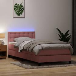 vidaXL Box Spring ágy matraccal rózsaszín 100x220 cm bársony (3317306)